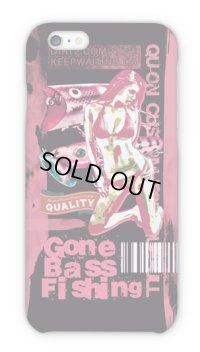 [アングラーズケース] ブラックバス　Gone Bass Fishing ローライダーポスター風　ライトレッド (商品コード： 2015101207)