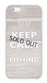 [アングラーズケース] KEEP CALM AND GO FISHING　木目 (商品コード：2015051804)