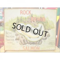 釣りグッズ・インテリア【アメリカンブリキ看板】ROCK BRAND SALMON（ロックブランドサーモン）　品番：BS015