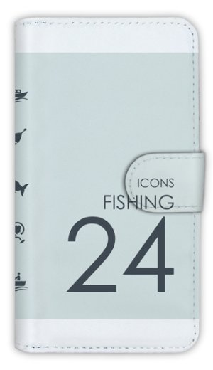画像1: [アングラーズケース]【手帳型】釣りのアイコン24 (商品コード： diary2015103115)