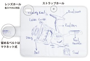 画像3: [アングラーズケース]【手帳型】リールの解説　手書き風 (商品コード： diary2015103017)