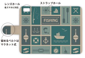 画像3: [アングラーズケース]【手帳型】マス状の釣りアイコン (商品コード： diary2015103110)