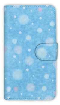 [アングラーズケース]【手帳型】和紙の水玉　水色 (商品コード： diary2015102912)