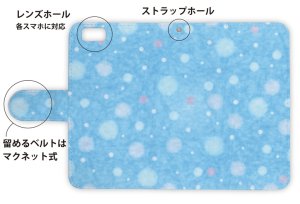 画像3: [アングラーズケース]【手帳型】和紙の水玉　水色 (商品コード： diary2015102912)