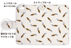 画像3: [アングラーズケース]【手帳型】ルアーのシームレスパターン　ゴールド (商品コード： diary2015103127)