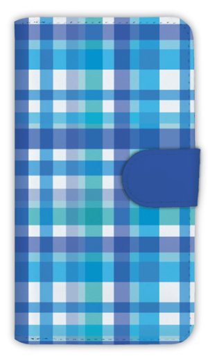 画像1: [アングラーズケース]【手帳型】青色のタータンチェック (商品コード： diary2015102945)