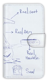 [アングラーズケース]【手帳型】リールの解説　手書き風 (商品コード： diary2015103017)