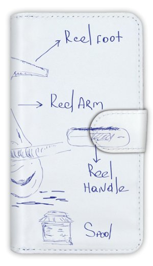 画像1: [アングラーズケース]【手帳型】リールの解説　手書き風 (商品コード： diary2015103017)