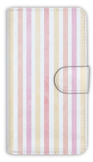 画像1: [アングラーズケース]【手帳型】ストライプ　ピンク (商品コード： diary2015102944)