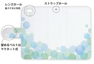 画像3: [アングラーズケース]【手帳型】水彩風の水玉 (商品コード： diary2015102935)