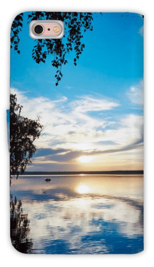 画像2: [アングラーズケース]【手帳型】日が沈む湖で毎日釣りをします (商品コード： diary2015102805)