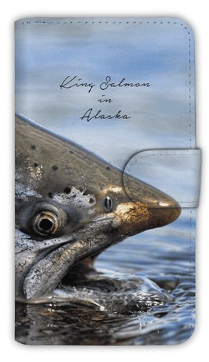 画像1: [アングラーズケース]【手帳型】アラスカのキングサーモン (商品コード： diary2015111806)