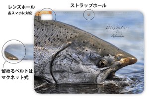 画像3: [アングラーズケース]【手帳型】アラスカのキングサーモン (商品コード： diary2015111806)