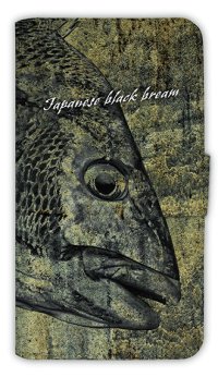 [アングラーズケース]【手帳型】クロダイ(チヌ)墨絵風 (商品コード： diary2016040902)