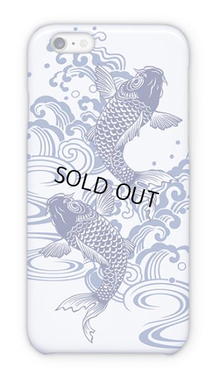 画像1: [アングラーズケース] タトゥー風昇り鯉 ブルー&ホワイト (商品コード： 2015110701)