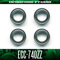 ECC-740ZZ 内径4mm×外径7mm×厚さ2.5mm シールドタイプ ×4個セット