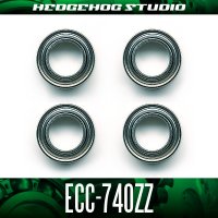 【ハンドルノブ専用ベアリング】 ECC-740ZZ ×4個セット 内径4mm×外径7mm×厚さ2.5mm