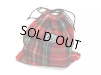 ★特価品50％OFF【Couscous/クスクス】フリースリールポーチ・赤タータン【中サイズ送料】