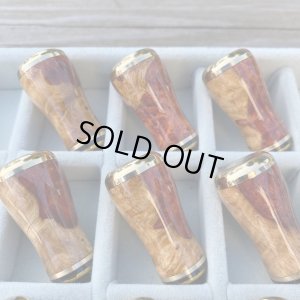 画像2: 【FHF】ウッド ハンドルノブ 丸形 上杢花梨紅白瘤 F-01