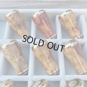 画像6: 【FHF】ウッド ハンドルノブ 丸形 上杢花梨紅白瘤 F-01