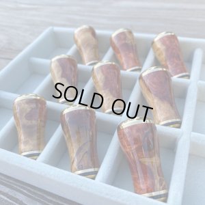 画像4: 【FHF】ウッド ハンドルノブ 丸形 上杢花梨紅白瘤 F-01