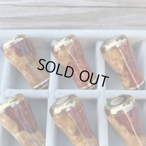 画像3: 【FHF】ウッド ハンドルノブ 丸形 上杢花梨紅白瘤 F-01