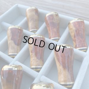 画像5: 【FHF】ウッド ハンドルノブ 丸形 上杢花梨紅白瘤 F-01