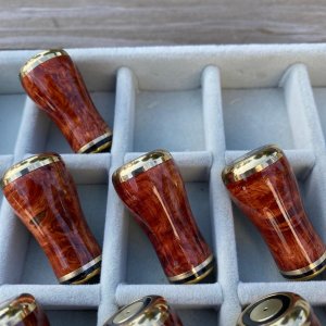 画像3: 【FHF】ウッド ハンドルノブ 丸形 Aランク 花梨単色瘤 F-02