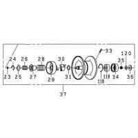 【ダイワ純正お取り寄せパーツ：納期1ヶ月】21ジリオン SV TW純正スプール（P, PL, R, L, H, HL, XH, XHL）製品コード：00630211 37番 スプール（２３－３６・１１８－１１９）部品コード：6Z026813 