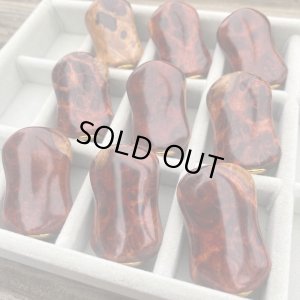 画像10: 【FHF】ウッド ハンドルノブ 楕円形 Sランク 上杢花梨紅白瘤 F-17