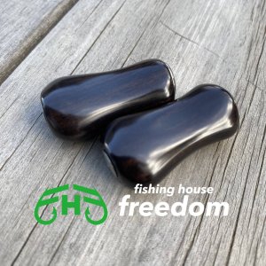画像1: 【FHF】ウッド ハンドルノブ パドル形 黒檀 F-09