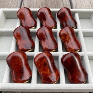 画像4: 【FHF】ウッド ハンドルノブ 楕円形 Aランク 上杢花梨単色瘤 F-19
