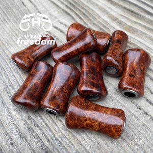 画像2: 【FHF】ウッド ハンドルノブ パドル形2 上杢花梨瘤 F-26