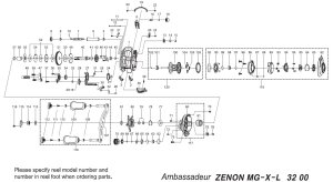画像1: 【アブ純正お取り寄せパーツ：納期1ヶ月】ZENON MG-X-L　製品コード：1552847