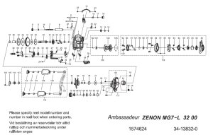 画像1: 【アブ純正お取り寄せパーツ：納期1ヶ月】ZENON MG7-L　製品コード：1574624