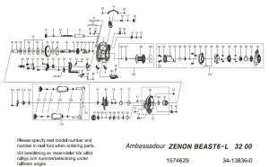 画像1: 【アブ純正お取り寄せパーツ：納期1ヶ月】ZENON BEAST6-L　製品コード：1574628
