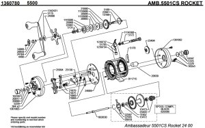 画像1: 【アブ純正お取り寄せパーツ：納期1ヶ月】Ambassadeur 5501CS ROCKET　製品コード：1360780