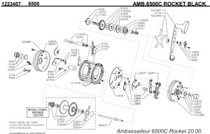 画像1: 【アブ純正お取り寄せパーツ：納期1ヶ月】Ambassadeur 6500C ROCKET BLACK　製品コード：1223407