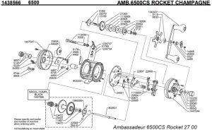 画像1: 【アブ純正お取り寄せパーツ：納期1ヶ月】Ambassadeur 6500CS ROCKET CHAMPAGNE　製品コード：1438566