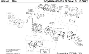 画像1: 【アブ純正お取り寄せパーツ：納期1ヶ月】Ambassadeur 6500 CSH SPECIAL BLUE GRAY　製品コード：1178902
