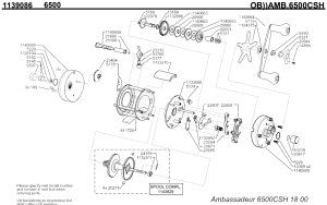 画像1: 【アブ純正お取り寄せパーツ：納期1ヶ月】Ambassadeur 6500 CSH　製品コード：1139086