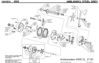 【アブ純正お取り寄せパーツ：納期1ヶ月】Ambassadeur 6500CL STEEL GREY　製品コード：1441814