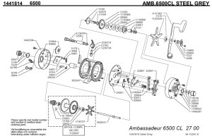 画像1: 【アブ純正お取り寄せパーツ：納期1ヶ月】Ambassadeur 6500CL STEEL GREY　製品コード：1441814