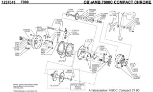 画像1: 【アブ純正お取り寄せパーツ：納期1ヶ月】Ambassadeur 7000 COMPACT CHROME　製品コード：1237043