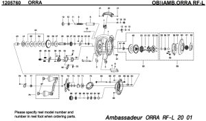 画像1: 【アブ純正お取り寄せパーツ：納期1ヶ月】SALTY STAGE AMB.ORRA RF-L　製品コード：1205760