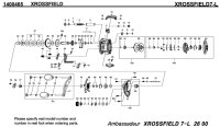 【アブ純正お取り寄せパーツ：納期1ヶ月】クロスフィールド 7 XROSSFIELD7-L　製品コード：1400465
