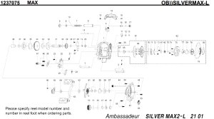 画像1: 【アブ純正お取り寄せパーツ：納期1ヶ月】2012年モデル ブラックマックス/シルバーマックス/プロマックス SILVERMAX2-L　製品コード：1237075
