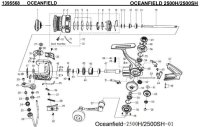 【アブ純正お取り寄せパーツ：納期1ヶ月】OCEANFIELD 2500SH　製品コード：1395568