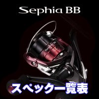 【シマノ】26セフィア BB［Sephia BB］シリーズ スペック一覧表