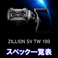 【ダイワ】27ジリオンSV TW ［ZILLION］シリーズ スペック一覧表
